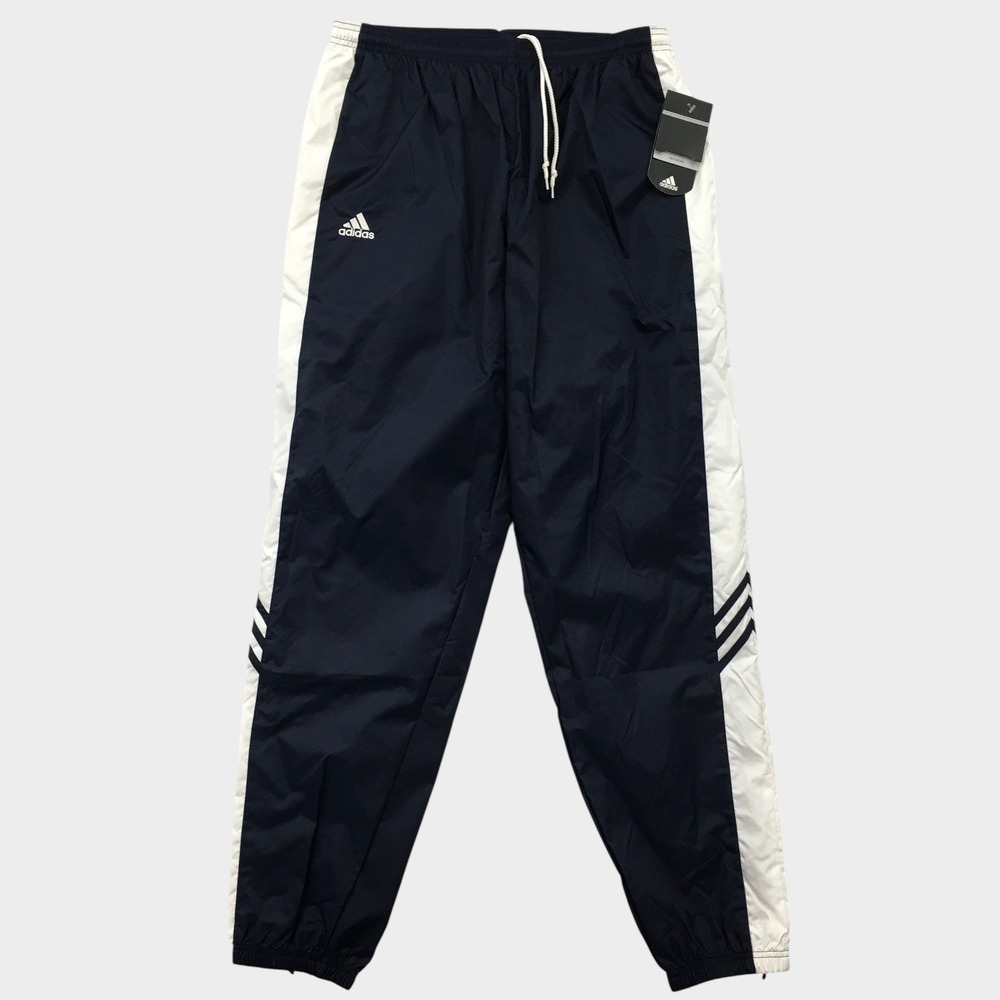 New‎ Adidas Mens Vintage Y2K Training Track Pants Navy White Size XL Lined